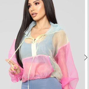 Color Block Mesh Jacket